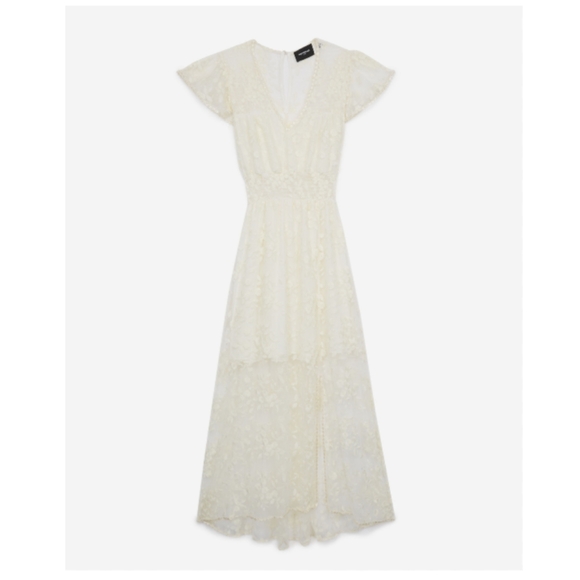 The Kooples Ecru Lace Sheer Details Embroidered Dress - Picture 2 of 13